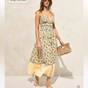 J. Crew Yellow Floral Maxi Dress